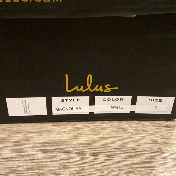 Magnolia White Square Toe Knee-High Boots - Picture 5 of 5